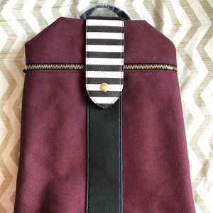 Henri Bendel Maroon Canvas Backpack